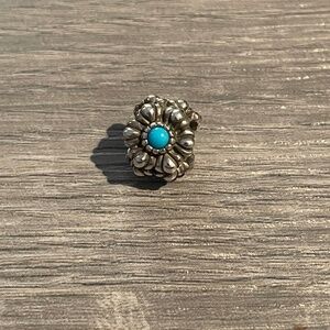 Authentic Pandora December Retired Birthday Bloom charm in Turquoise
